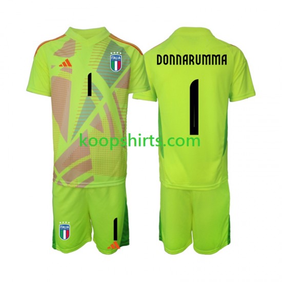 EK 2024 Italië Doelman Thuis Tenue Kinder Voetbalshirts Donnarumma 1 Korte Mouwen EK 2024 Italië Doelman Thuis Tenue Kinder Voetbalshirts Donnarumma 1 Korte Mouwen