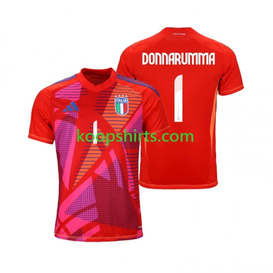 EK 2024 Italië Doelman Derde Rood Tenue Heren Voetbalshirts Gianluigi Donnarumma 1 Korte Mouwen EK 2024 Italië Doelman Derde Rood Tenue Heren Voetbalshirts Gianluigi Donnarumma 1 Korte Mouwen