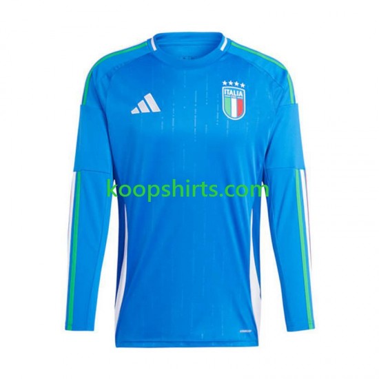 EK 2024 Italië Thuis Tenue Heren Voetbalshirts Lange Mouwen EK 2024 Italië Thuis Tenue Heren Voetbalshirts Lange Mouwen