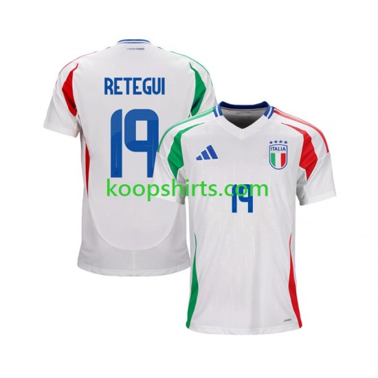 Italië Uit Tenue Heren Voetbalshirts Mateo Retegui 19 2024 Korte Mouwen Italië Uit Tenue Heren Voetbalshirts Mateo Retegui 19 2024 Korte Mouwen