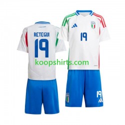 Italië Uit Tenue Kinder Voetbalshirts Mateo Retegui 19 2024 Korte Mouwen