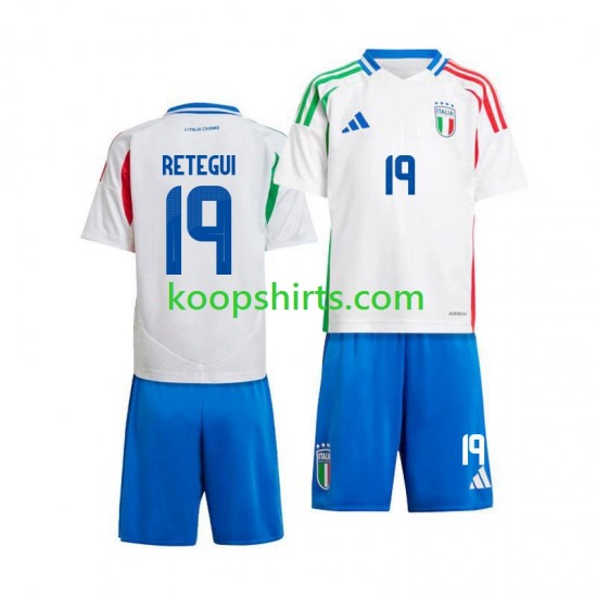 Italië Uit Tenue Kinder Voetbalshirts Mateo Retegui 19 2024 Korte Mouwen Italië Uit Tenue Kinder Voetbalshirts Mateo Retegui 19 2024 Korte Mouwen