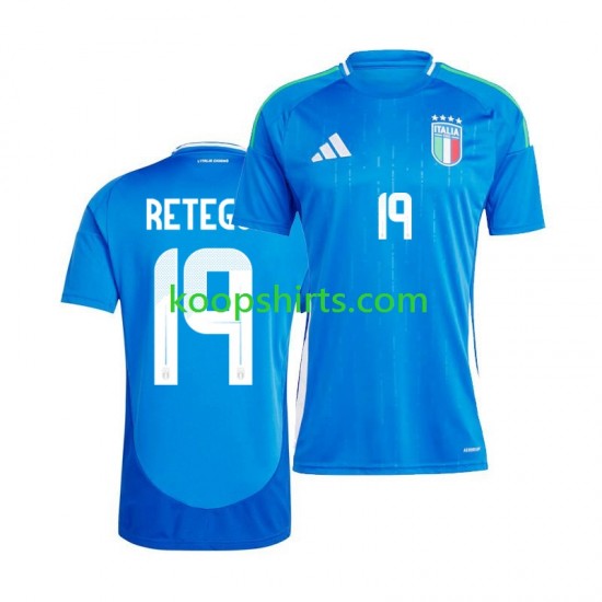 Italië Thuis Tenue Heren Voetbalshirts Mateo Retegui 19 2024 Korte Mouwen Italië Thuis Tenue Heren Voetbalshirts Mateo Retegui 19 2024 Korte Mouwen