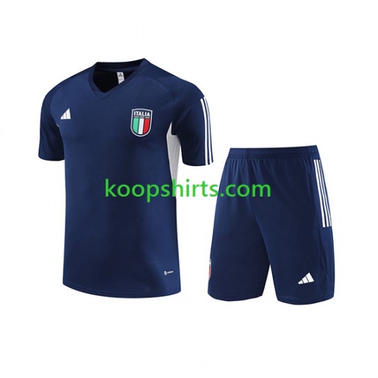 Italië Marineblauw Voetbal training shirt en shorts 2023-2024 Italië Marineblauw Voetbal training shirt en shorts 2023-2024
