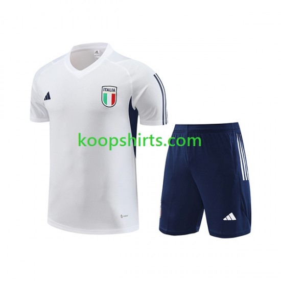 Italië Wit Voetbal training shirt en shorts 2023-2024 Italië Wit Voetbal training shirt en shorts 2023-2024