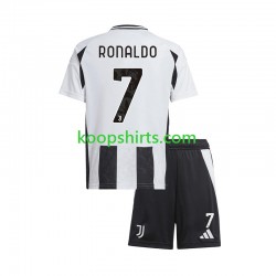 Juventus Thuis Tenue Kinder Voetbalshirts Cristiano Ronaldo 7 2024-2025 Korte Mouwen