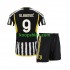 USA Juventus Thuis Tenue Kinder Voetbalshirts Dn Vlahovic 9 2023-2024 Korte Mouwen