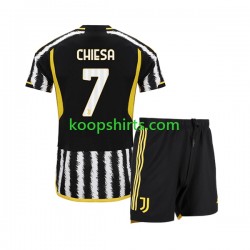 Juventus Thuis Tenue Kinder Voetbalshirts Federico Chiesa 7 2023-2024 Korte Mouwen