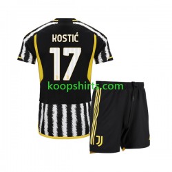 Juventus Thuis Tenue Kinder Voetbalshirts Filip Kostic 17 2023-2024 Korte Mouwen