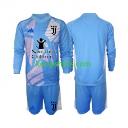 Juventus Doelman Thuis Blauw Tenue Kinder Voetbalshirts 2024-2025 Lange Mouwen