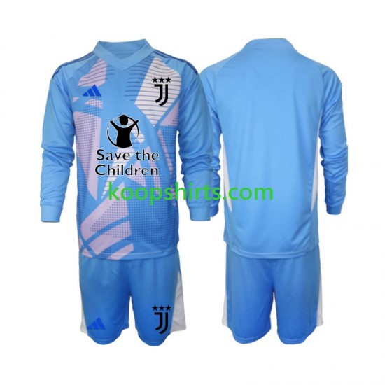 Juventus Doelman Thuis Blauw Tenue Kinder Voetbalshirts 2024-2025 Lange Mouwen Juventus Doelman Thuis Blauw Tenue Kinder Voetbalshirts 2024-2025 Lange Mouwen