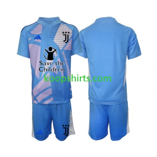 Juventus Doelman Thuis Blauw Tenue Kinder Voetbalshirts 2024-2025 Korte Mouwen Juventus Doelman Thuis Blauw Tenue Kinder Voetbalshirts 2024-2025 Korte Mouwen