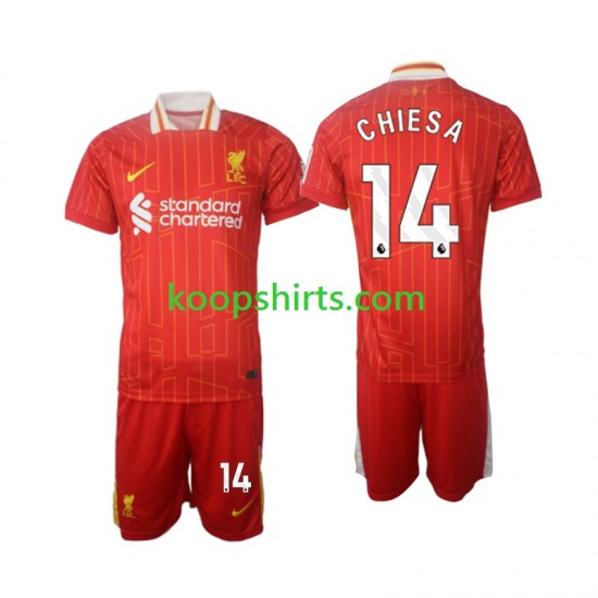 Liverpool Thuis Tenue Kinder Voetbalshirts Chiesa 14 2024-2025 Korte Mouwen Liverpool Thuis Tenue Kinder Voetbalshirts Chiesa 14 2024-2025 Korte Mouwen