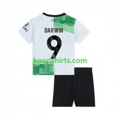 Liverpool Uit Tenue Kinder Voetbalshirts Darwin Nunez 9 2023-2024 Korte Mouwen
