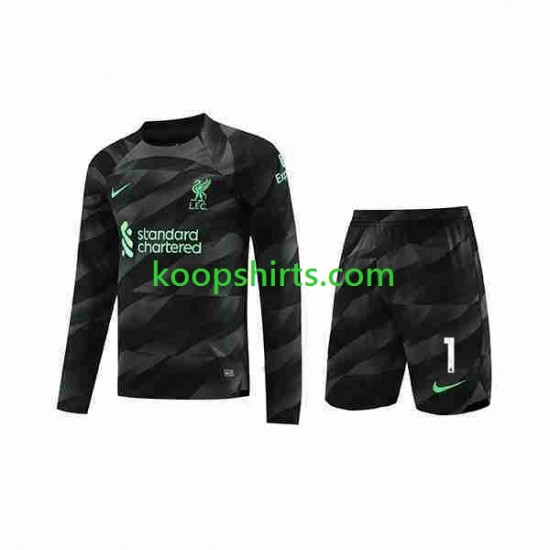 Liverpool Doelman Uit Tenue Kinder Voetbalshirts A.Becker 1 2023-2024 Lange Mouwen