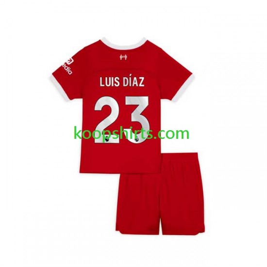 Liverpool Thuis Tenue Kinder Voetbalshirts Luis Diaz 23 2023-2024 Korte Mouwen Liverpool Thuis Tenue Kinder Voetbalshirts Luis Diaz 23 2023-2024 Korte Mouwen