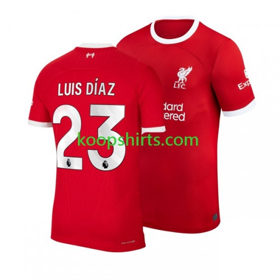 Liverpool Thuis Tenue Heren Voetbalshirts Luis Diaz 23 2023-2024 Korte Mouwen Liverpool Thuis Tenue Heren Voetbalshirts Luis Diaz 23 2023-2024 Korte Mouwen