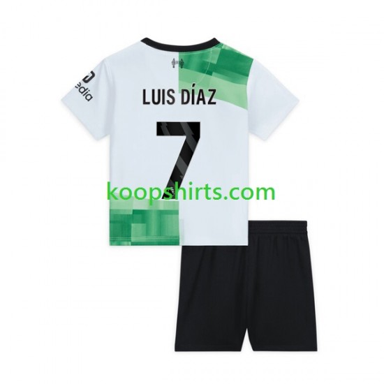 Liverpool Uit Tenue Kinder Voetbalshirts Luis Diaz 7 2023-2024 Korte Mouwen Liverpool Uit Tenue Kinder Voetbalshirts Luis Diaz 7 2023-2024 Korte Mouwen