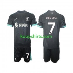 Liverpool Uit Tenue Kinder Voetbalshirts Luis Diaz 7 2024-2025 Korte Mouwen