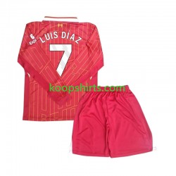 Liverpool Thuis Tenue Kinder Voetbalshirts Luis Diaz 7 2024-2025 Lange Mouwen