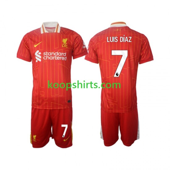 Liverpool Thuis Tenue Kinder Voetbalshirts Luis Diaz 7 2024-2025 Korte Mouwen Liverpool Thuis Tenue Kinder Voetbalshirts Luis Diaz 7 2024-2025 Korte Mouwen