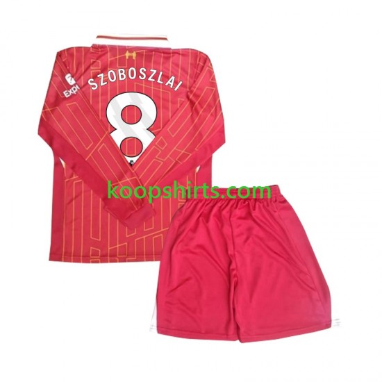 Liverpool Thuis Tenue Kinder Voetbalshirts Szoboszlai 8 2024-2025 Lange Mouwen Liverpool Thuis Tenue Kinder Voetbalshirts Szoboszlai 8 2024-2025 Lange Mouwen