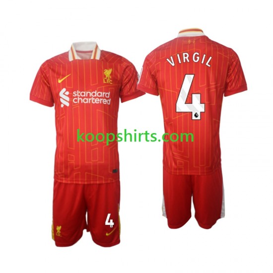 Liverpool Thuis Tenue Kinder Voetbalshirts Virgil 4 2024-2025 Korte Mouwen Liverpool Thuis Tenue Kinder Voetbalshirts Virgil 4 2024-2025 Korte Mouwen