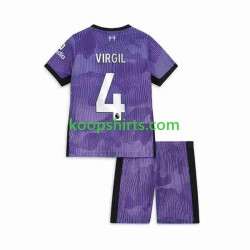 Liverpool Derde Tenue Kinder Voetbalshirts Virgil van Dijk 4 2023-2024 Korte Mouwen