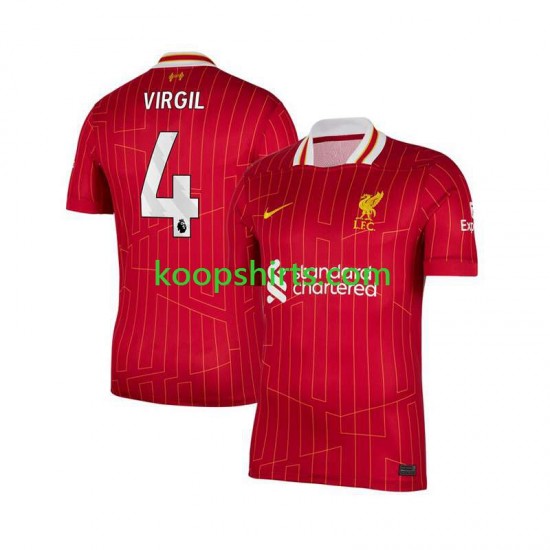 Liverpool Thuis Rood Tenue Heren Voetbalshirts Virgil van Dijk 4 2024-2025 Korte Mouwen Liverpool Thuis Rood Tenue Heren Voetbalshirts Virgil van Dijk 4 2024-2025 Korte Mouwen