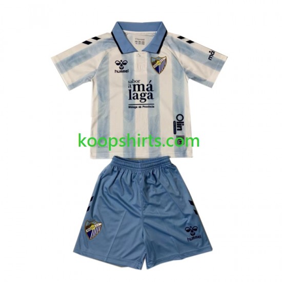 Málaga CF Thuis Tenue Kinder Voetbalshirts 2023-2024 Korte Mouwen Málaga CF Thuis Tenue Kinder Voetbalshirts 2023-2024 Korte Mouwen