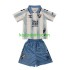 Málaga CF Thuis Tenue Kinder Voetbalshirts 2023-2024 Korte Mouwen