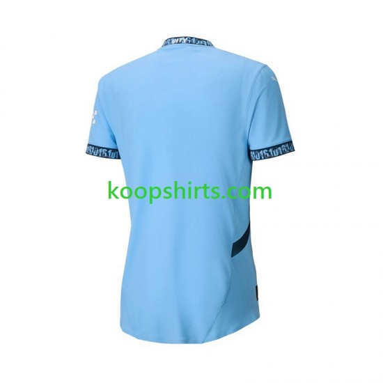 Manchester City Thuis Blauw Tenue Heren Voetbalshirts 2024-2025 Korte Mouwen