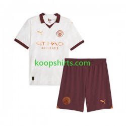 Manchester City Uit Tenue Kinder Voetbalshirts 2023-2024 Korte Mouwen