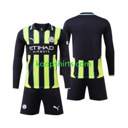 Manchester City Uit Tenue Kinder Voetbalshirts 2024-2025 Lange Mouwen