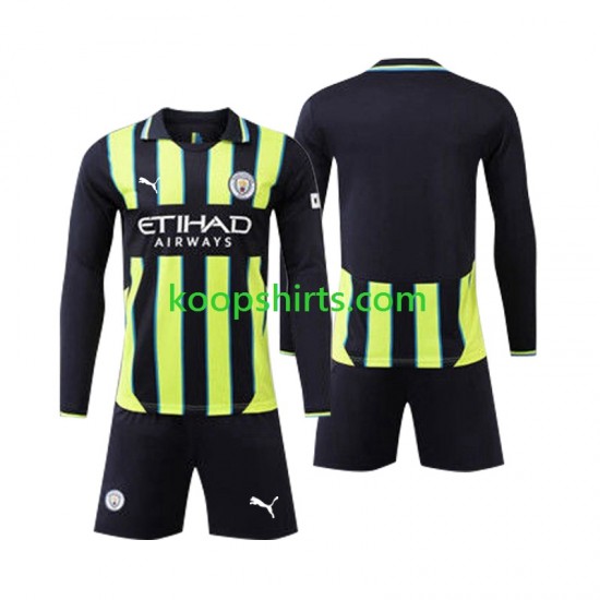 Manchester City Uit Tenue Kinder Voetbalshirts 2024-2025 Lange Mouwen Manchester City Uit Tenue Kinder Voetbalshirts 2024-2025 Lange Mouwen