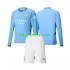 Manchester City Thuis Tenue Kinder Voetbalshirts 2024-2025 Lange Mouwen