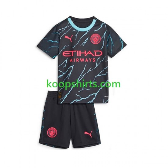 Manchester City Derde Tenue Kinder Voetbalshirts 2023-2024 Korte Mouwen Manchester City Derde Tenue Kinder Voetbalshirts 2023-2024 Korte Mouwen