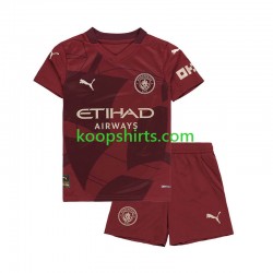 Manchester City Derde Tenue Kinder Voetbalshirts 2024-2025 Korte Mouwen