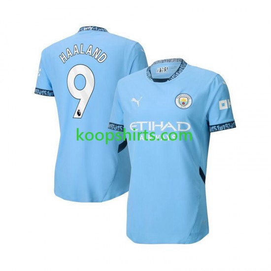 Manchester City Thuis Blauw Tenue Heren Voetbalshirts Erling Haaland 9 2024-2025 Korte Mouwen Manchester City Thuis Blauw Tenue Heren Voetbalshirts Erling Haaland 9 2024-2025 Korte Mouwen