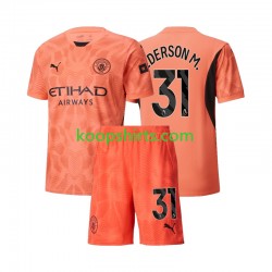 Manchester City Doelman Uit Tenue Kinder Voetbalshirts Ederson Moraes 31 2024-2025 Korte Mouwen