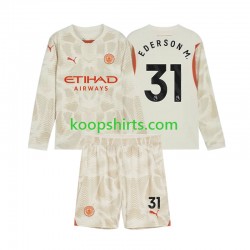 Manchester City Doelman Derde Tenue Kinder Voetbalshirts Ederson Moraes 31 2024-2025 Lange Mouwen