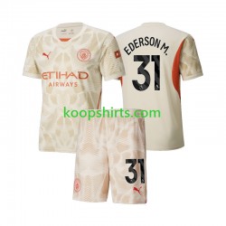 Manchester City Doelman Derde Tenue Kinder Voetbalshirts Ederson Moraes 31 2024-2025 Korte Mouwen