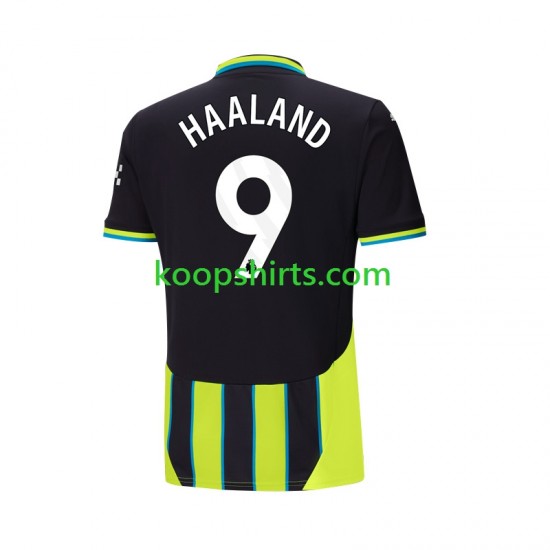 Manchester City Uit Tenue Heren Voetbalshirts Haaland 9 2024-2025 Korte Mouwen Manchester City Uit Tenue Heren Voetbalshirts Haaland 9 2024-2025 Korte Mouwen