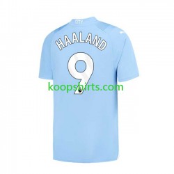 Manchester City Thuis Tenue Heren Voetbalshirts Haaland 9 2023-2024 Korte Mouwen
