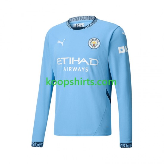 Manchester City Thuis Tenue Heren Voetbalshirts 2024-2025 Lange Mouwen Manchester City Thuis Tenue Heren Voetbalshirts 2024-2025 Lange Mouwen
