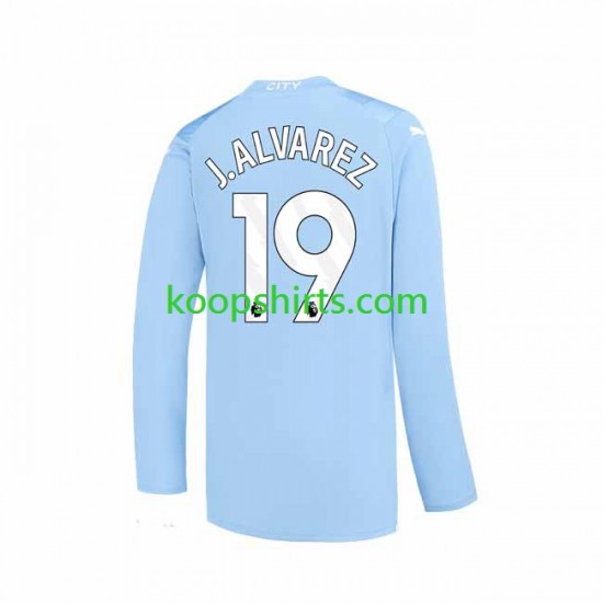 Manchester City Thuis Tenue Heren Voetbalshirts J. ALVAREZ 19 2023-2024 Lange Mouwen Manchester City Thuis Tenue Heren Voetbalshirts J. ALVAREZ 19 2023-2024 Lange Mouwen