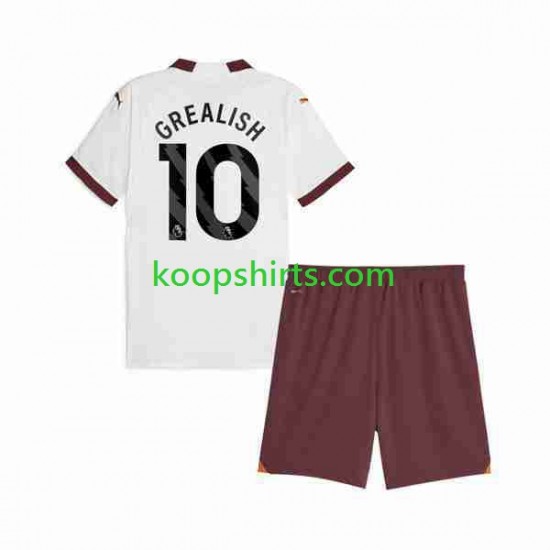 Manchester City Uit Tenue Kinder Voetbalshirts Jack Grealish 10 2023-2024 Korte Mouwen Manchester City Uit Tenue Kinder Voetbalshirts Jack Grealish 10 2023-2024 Korte Mouwen