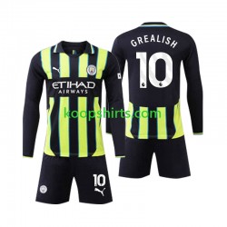 Manchester City Uit Tenue Kinder Voetbalshirts Jack Grealish 10 2024-2025 Lange Mouwen