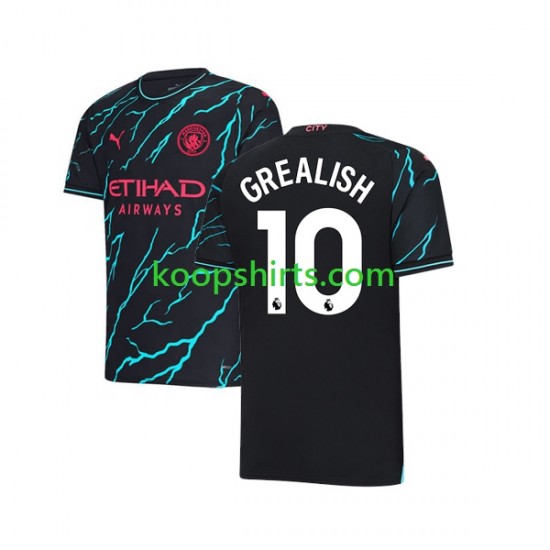 Manchester City Derde Tenue Heren Voetbalshirts Jack Grealish 10 2023-2024 Korte Mouwen Manchester City Derde Tenue Heren Voetbalshirts Jack Grealish 10 2023-2024 Korte Mouwen