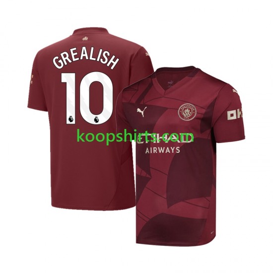 Manchester City Derde Tenue Heren Voetbalshirts Jack Grealish 10 2024-2025 Korte Mouwen Manchester City Derde Tenue Heren Voetbalshirts Jack Grealish 10 2024-2025 Korte Mouwen